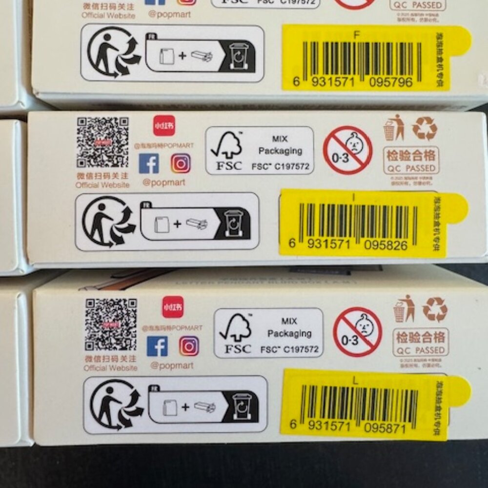 POP MART THE MONSTERS Pin for Love Series Labubu Letter Pendant Keychain (E) - Picture 4 of 5